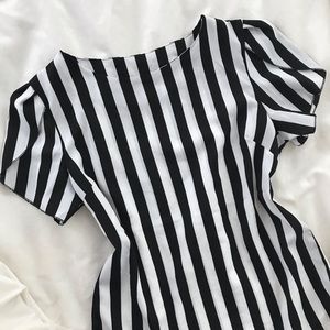 Tops - Black + White Striped Blouse Tops - Black + White Striped Blouse